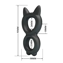 Ерекційне кільце Crazy Bull Super Soft Silicone Toran, чорне PRETTY LOVE BI-210365 103644 - мініатюра 5