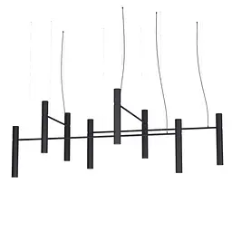Люстра Tube chandelier, PikArt арт. 5299 Чорний Комплект: 100 см+120 см+150 см+200 см