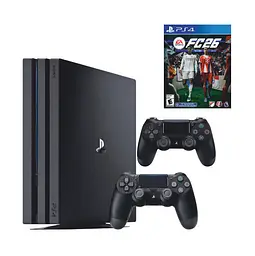 Консоль Sony PlayStation 4 PRO 1TB CUH 72 Black обслугована + 2 Геймпада бездротових DualShock 4 + FC26 + гарантія Б/В - мініатюра 2