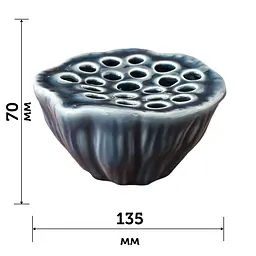 Японська ваза Newtea Лотос синя 13.5 x 7 см