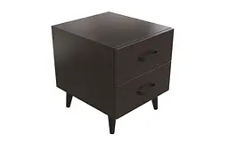 Тумба Віва 2 на конусних ніжках Ferrum-decor 41x35x40 Чорний метал ДСП Венге Магія 16 мм (FRD-106811) - мініатюра 2