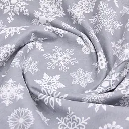 Дитяча постільна білизна в ліжечко SNOWFLAKES CS2, сірий (SnowflakesWhiteGrey_White_140) - мініатюра 7