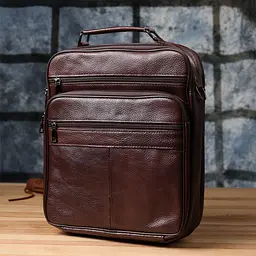 Сумка чоловіча з ручкою для перенесення в руці з натуральної шкіри Vintage 23030 коричнева