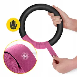Гімнастичні кільця 4FIZJO з ABS пластику, регульовані Black/Pink (P-5905973406116) - мініатюра 3