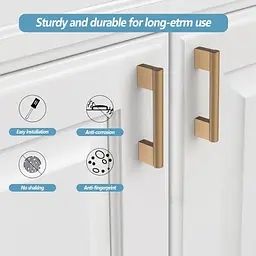 Набір меблевих ручок 96 мм з рифленою текстурою, колір шампань-бронза 10 шт - мініатюра 5