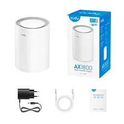 Маршрутизатор WiFi Mesh-система WiFi 6 Cudy M1800 (1-Pack) дводіапазонний гігабітний AX1800 (73-00518) - мініатюра 4