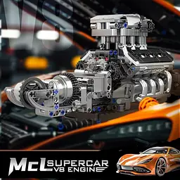Конструктор Mould King Mking Двигун і коробка передач Supercar McL V8 (10206) [161092] - мініатюра 7