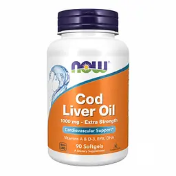 Олія печінки тріски Now Foods Cod Liver Oil 1000 мг 90 sgels