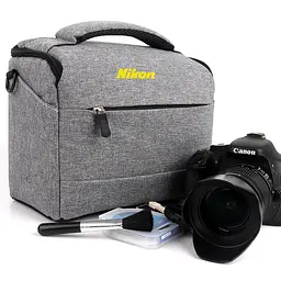 Сумка для фотоапарата Nikon D протиударний чохол Сірий із чорним (IBF063SB1) - мініатюра 2