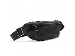 Сумка на пояс з телячої шкіри Tiding Bag t0010A чорний - мініатюра 3