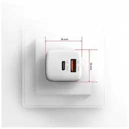 Зарядний пристрій AXAGON 1xUSB QC3.0 + 1xUSB-C PD20W white (ACU-PQ20W) - мініатюра 10