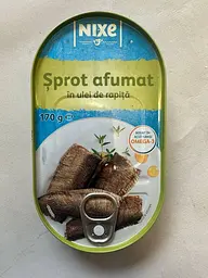 Шпроти Nixe Sprot afumat in ulei de rapita 170 г