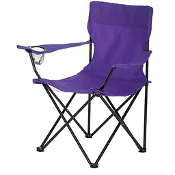 Стілець розкладний зі спинкою Camping quad chair HX 001 з підсклянником Фіолетовий