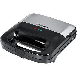 Мультимейкер Liberton LSM-5106 800 W 4в1 гриль трикутні сендвічі 4 шт бельгійські вафлі 2 шт горішки 12 шт антипригарне покриття індикатор живлення та готовності автоматичний контроль температури Black/Grey