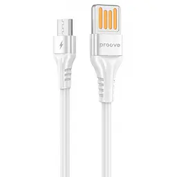 Кабель USB 2.0 AM - microUSB (5P), 1 м, білий, Proove "Double Way", 2.4A