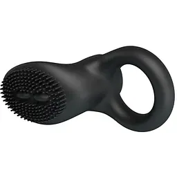 Віброкільце зі стимулятором із язичками Pretty Love LyBaile Cobra Penis Ring Vibrating Black, 5.1х2.6 см (чорний) - мініатюра 3