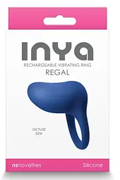 Віброкільце для пар NS Novelties INYA Regal Blue силіконове ерекційне кільце, водозахист, акумулятор - мініатюра 3