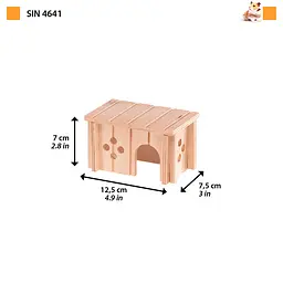 Будиночок для гризунів Ferplast SIN 4641 дерев'яний 12,5x7,5x7 см 84641099 - мініатюра 2