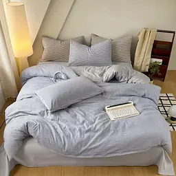Постільна білизна сімейна з бавовни Colorful Home 22227 15х210х2 см сіра