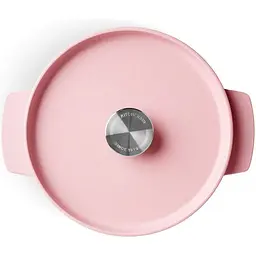 Каструля KitchenAid Cast Iron чавунна з кришкою 22 см 3.3 л суха троянда (CC007430-001) - мініатюра 3