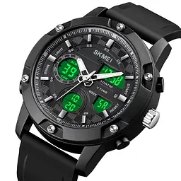 Наручний годинник чоловічий Skmei 1757 Black White, 1757BKWT (18426) - мініатюра 5