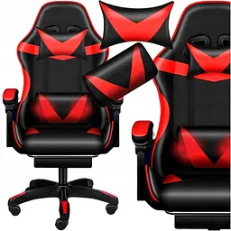 Крісло геймерське PLAYER з підставкою для ніг Red/Black - мініатюра 2
