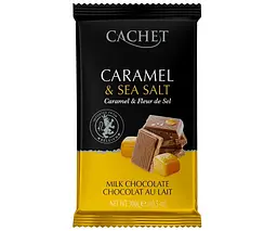 Шоколад Cachet Caramel &Sea Salt молочний карамель та сіль 300г.