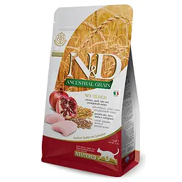 Низькозерновий сухий корм Farmina N&D Prime Cat Neutered для стерилізованих котів, (курка, гранат), 10 кг