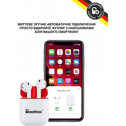 Навушники BeatBox PODS AIR 2 Wireless Charging White-Red (bbpair2wcwr) - мініатюра 3