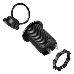 Гніздо під штекер прикурювача врізне з кришкою 2 USB DC 12-24V 5V 2,1-1A подсветка Червона (SF-50-2) - мініатюра 4