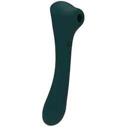 Вібратор та вакуумний кліторальний стимулятор 2 в 1 Alive Quiver Teal