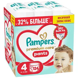 Підгузки Pampers Premium Care Pants розмір 4 (9-15 кг) 124 шт. (8006530315852)