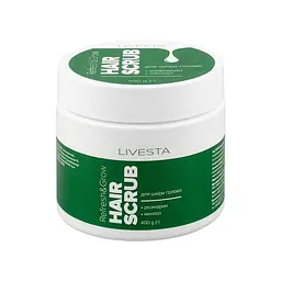 Скраб-пілінг для шкіри голови Refresh&Grow з розмарином і ментолом LIVESTA, 400 г (Liv112107) - мініатюра 1