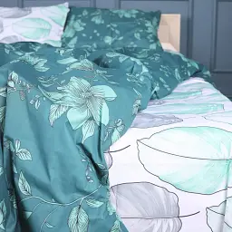 Комплект постільної білизни MirSon Бязь 17-0718 Emerald Foliage 2 x 160 x 220 см зелений (2200010685060) - мініатюра 4