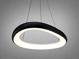 Сучасна підвісна LED люстра кільце для кухні Diasha 0472A BK чорна 54 см 36W регульована за висотою - мініатюра 3