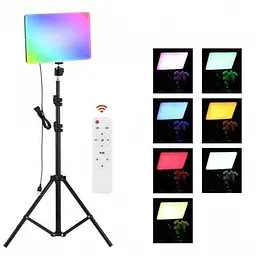 Світлодіодна прямокутна LED-лампа різнобарвна RGB PM26 з пультом - мініатюра 3