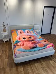 Плед 3D подарунковий з принтом Лабубу №11 135×160 см плюшевий для дітей і дорослих 200 см - мініатюра 4