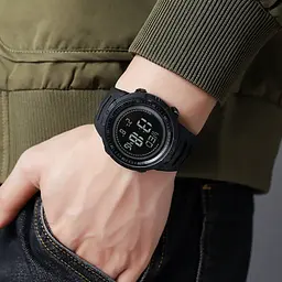 Годинник чоловічий спортивний з компасом Skmei 2147 Compass (Чорний з чорним циферблатом) - мініатюра 6