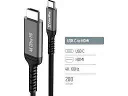 Кабель ColorWay USB-C to HDMI M 2 м 4K60Hz Black (CW-CBCHD077-BK) - мініатюра 4