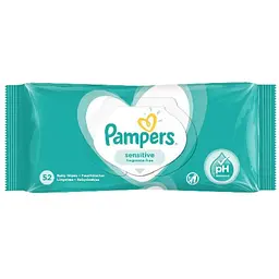 Дитячі вологі серветки Pampers Sensitive, 52 шт