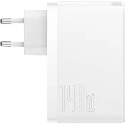 Мережевий зарядний пристрій Baseus GaN5 Pro Fast Charger 2C+U 140W White + Cable USB-C (CCGP100202) [96286] - мініатюра 3