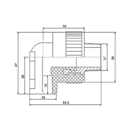 Уголок PPR Blue Ocean настенный с креплением 20х1/2", 90° ЗР SD00010048