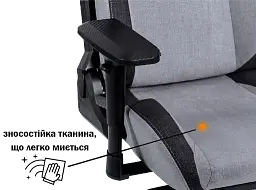 Геймерське крісло GT Racer чорне зі світло-сірим (X-8005 Light Gray/Black Suede) - мініатюра 7