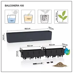 Вазон Lechuza Balconera Color 100 білий (15919) - мініатюра 3