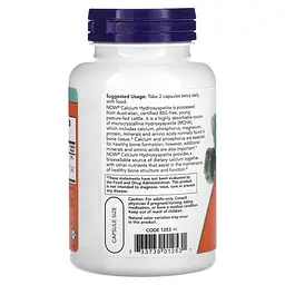 Вітаміни та мінерали NOW Calcium Hydroxyapatite Caps, 120 вегакапсул - мініатюра 3