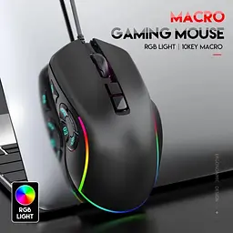 Ігрова провідна миша X9 з RGB підсвічуванням (Чорний) - мініатюра 2