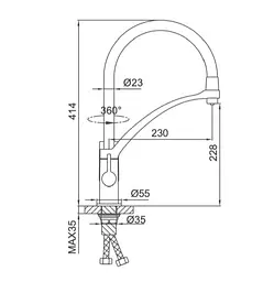 Змішувач для кухні Frap з виходом для питної води F4369 - мініатюра 5