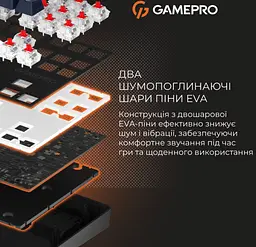 Механічна ігрова клавіатура GamePro MK-110-W USB Hot-Swap Outemu Red Switch White-Gray - мініатюра 12