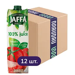 Упаковка соку Jaffa 100% Juice Томатний з морською сіллю 11.4 л (950 мл х 12 шт.)