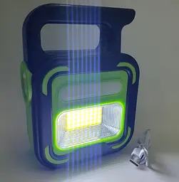 Акумуляторний LED ліхтар прожектор із сонячною панеллю та бічними COB лампами USB вихід з функцією Power bank JD 925 - мініатюра 5